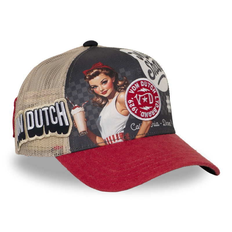 Casquette trucker filet avec print et patch Subl Pinup Milk | VonDutch