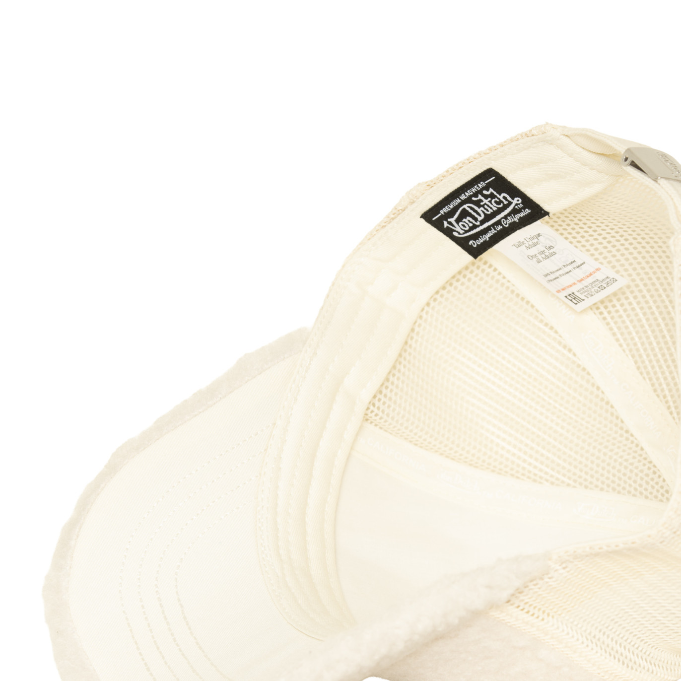 Casquette baseball avec filet adulte Sherpa Cream | Vondutch