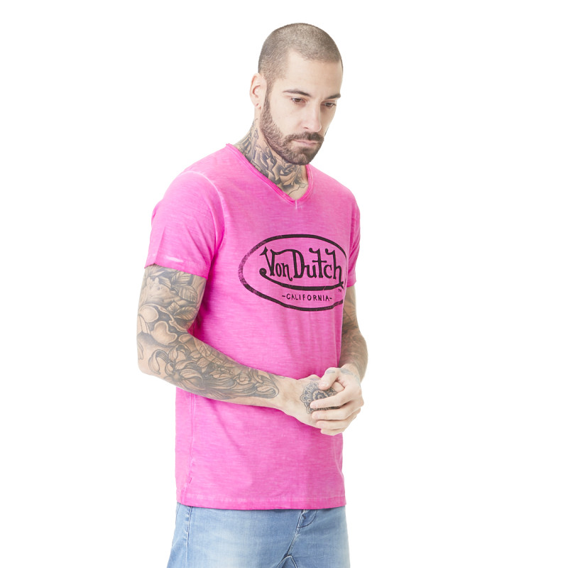 T-shirt homme col V Neon Pink | Homme - Vondutch