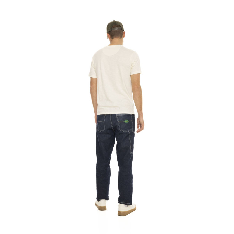 Tee Shirt Blanc coupe Régular Col rond effet Flammé BRAD | Homme - Vondutch