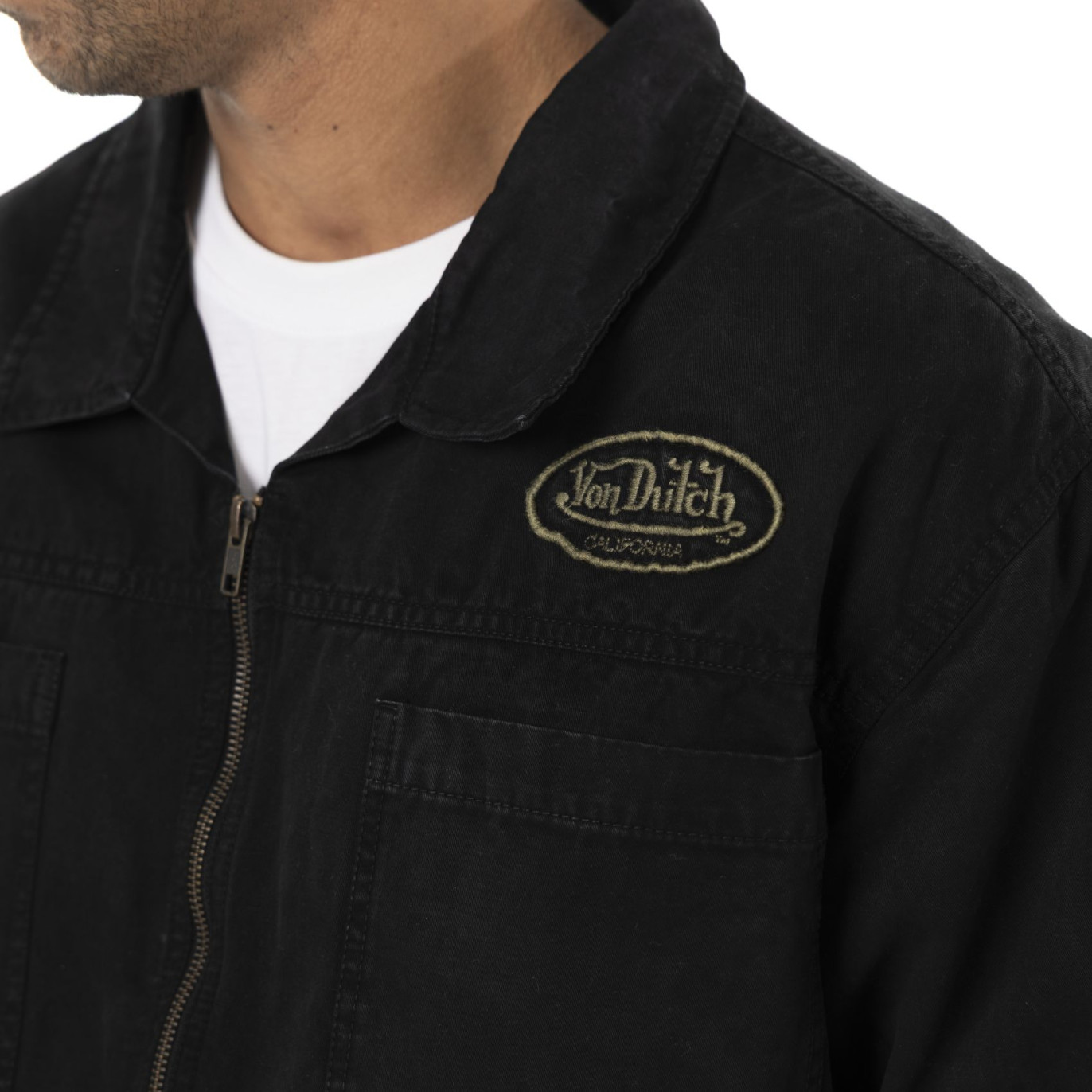 Veste Garage homme effet usé avec patch et logo dos Gary