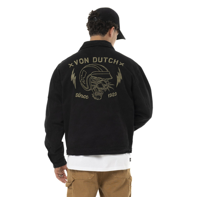 Veste Garage homme effet usé avec patch et logo dos Gary