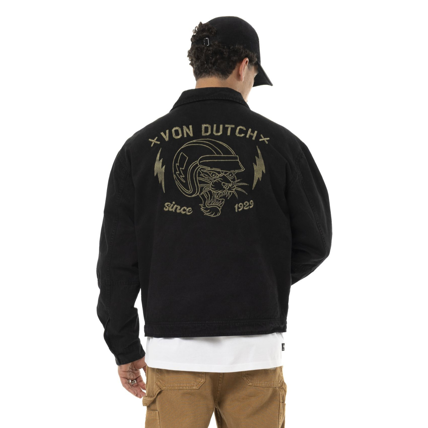 Veste Garage homme effet usé avec patch et logo dos Gary