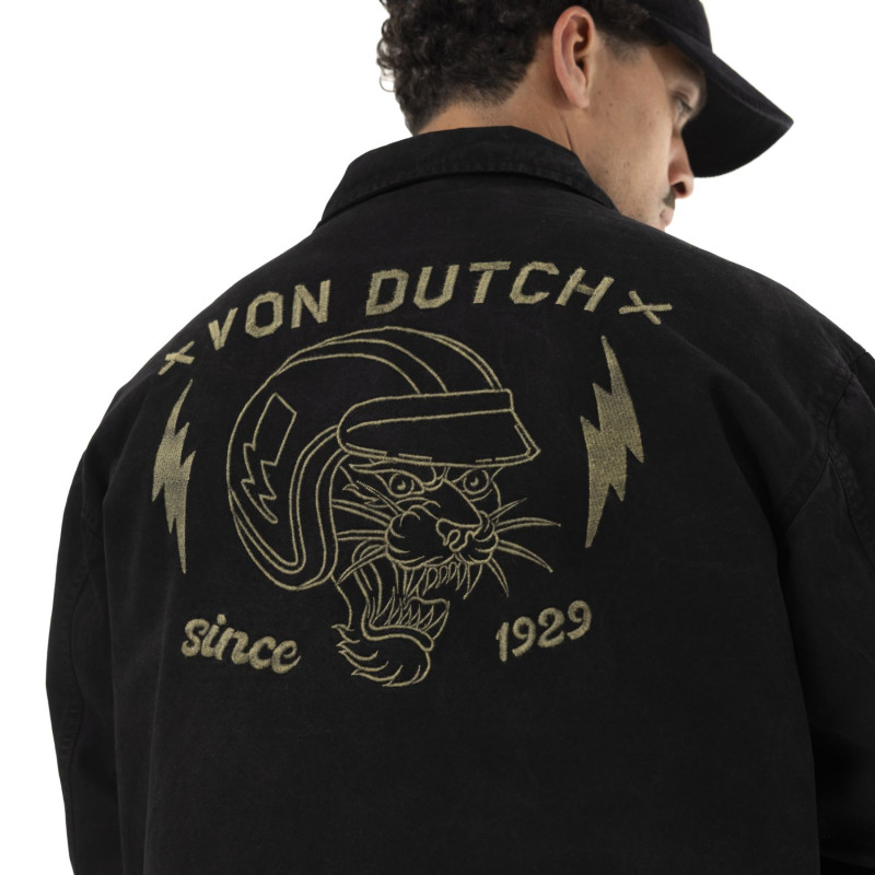 Veste Garage homme effet usé avec patch et logo dos Gary