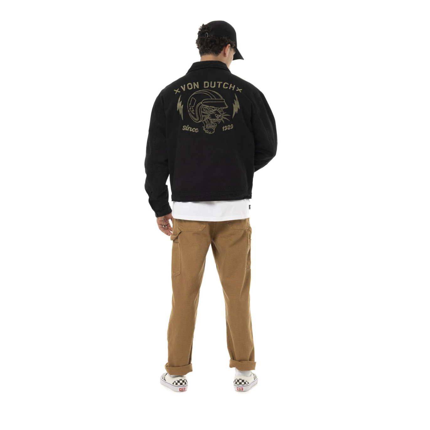 Veste Garage homme effet usé avec patch et logo dos Gary