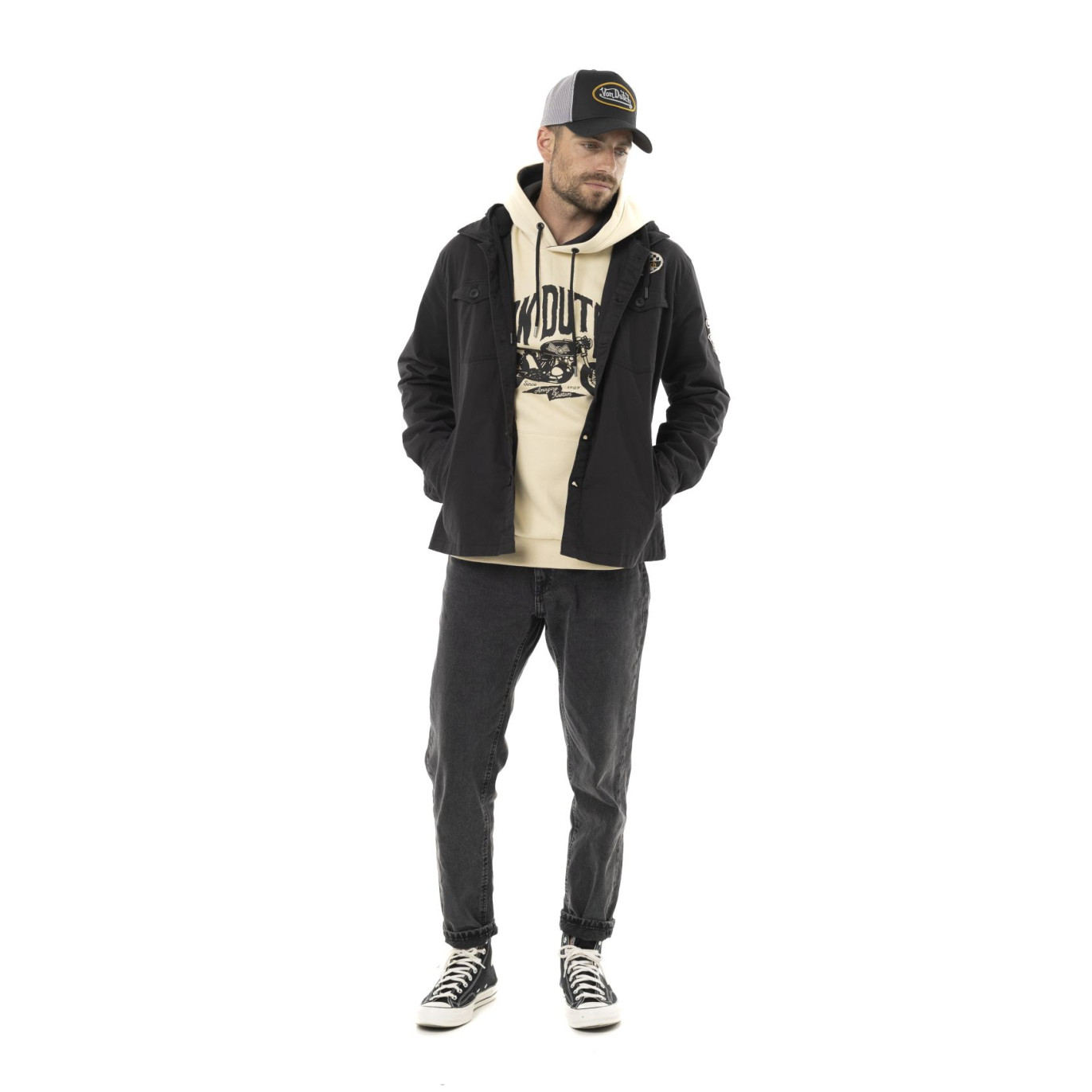 Surchemise homme en twill stretch avec capuche détachable Ritual | Homme - Vondutch