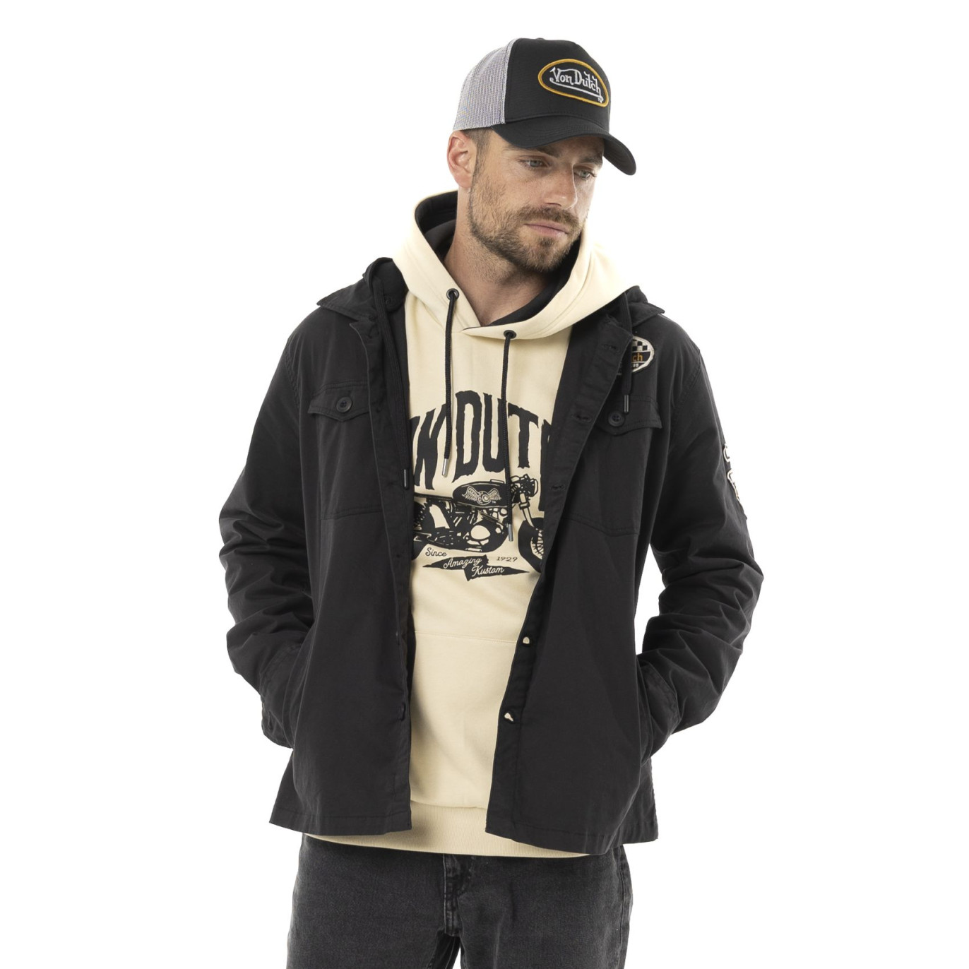 Surchemise homme en twill stretch avec capuche détachable Ritual | Homme - Vondutch