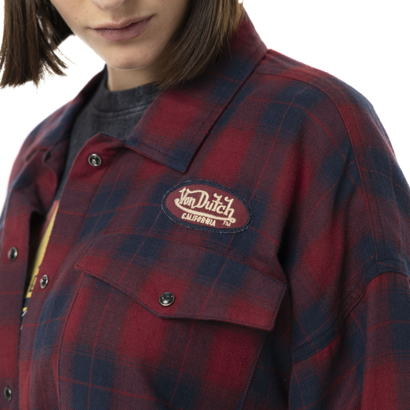 Sur-chemise femme à carreaux avec patchs Red | Femme - Vondutch
