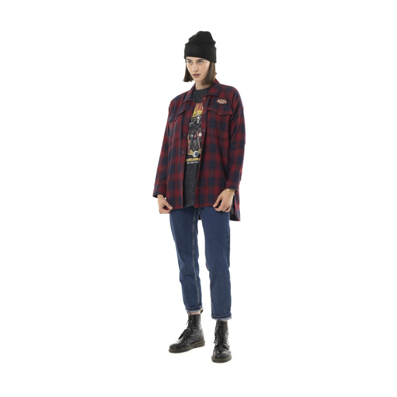Sur-chemise femme à carreaux avec patchs Red | Femme - Vondutch
