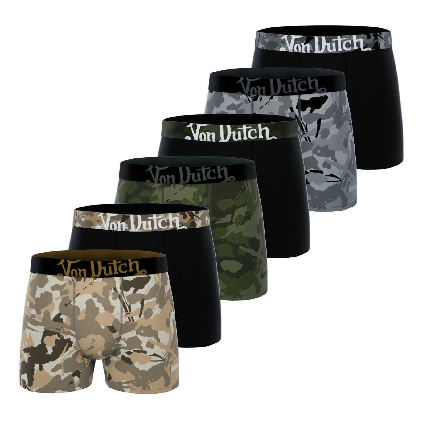 Lot de 6 Boxers homme Coton Kaki | Vondutch