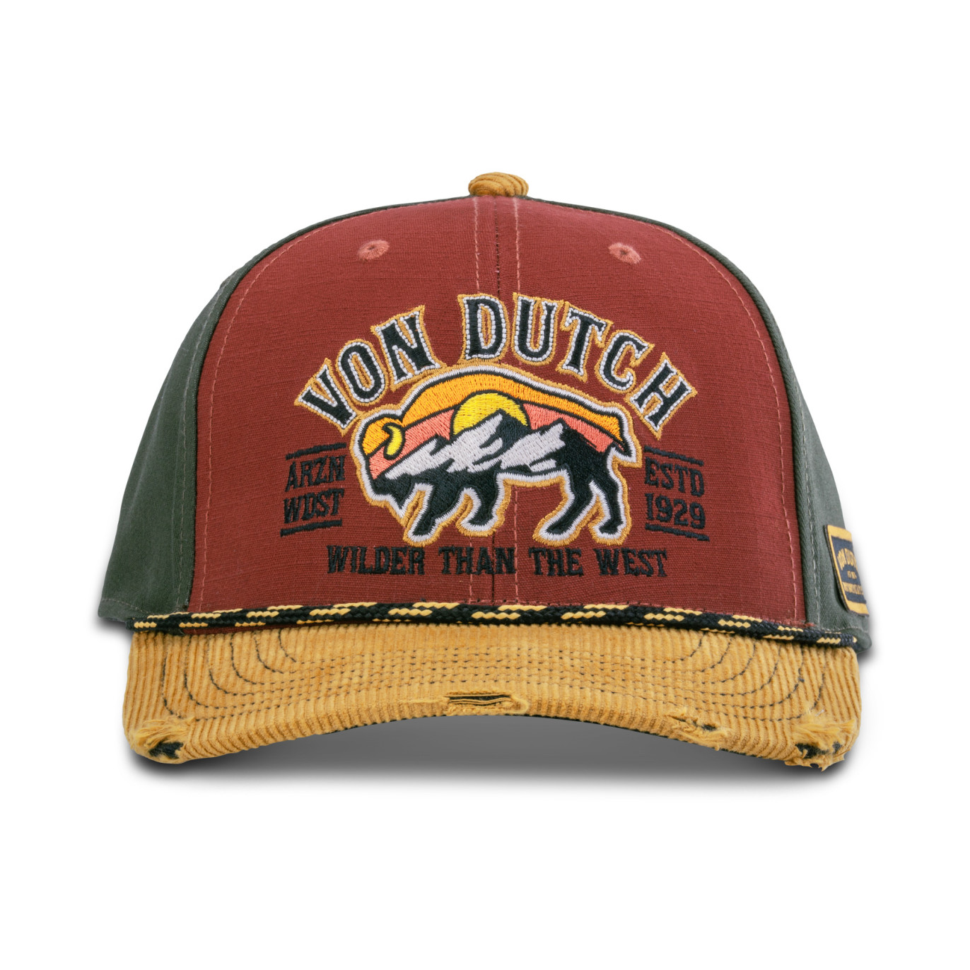 Casquette semi curve premium effet usé avec broderie Wilder