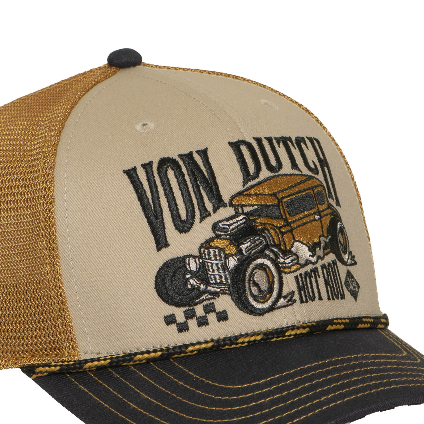 Casquette Vondutch Beige Trucker Snapback S-CURVED | Vondutch