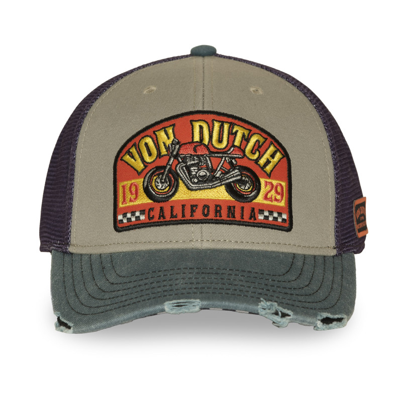 Casquette Vondutch Grise Trucker Snapback effet Usé S-CURVED | Vondutch