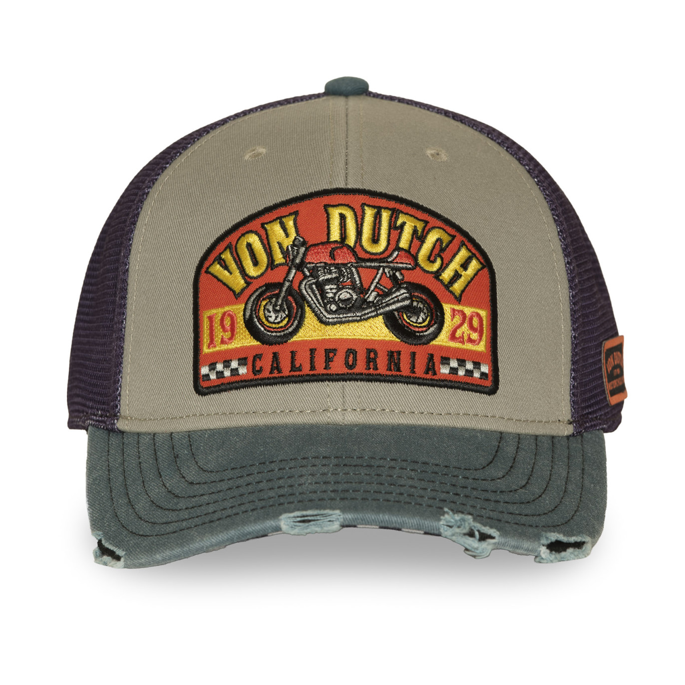 Casquette Vondutch Grise Trucker Snapback effet Usé S-CURVED | Vondutch