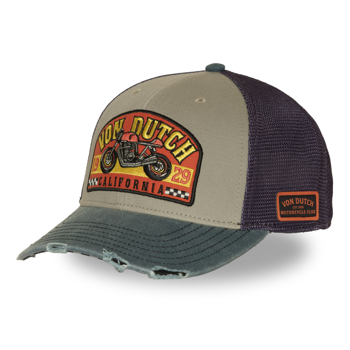 Casquette Vondutch Grise Trucker Snapback effet Usé S-CURVED | Vondutch