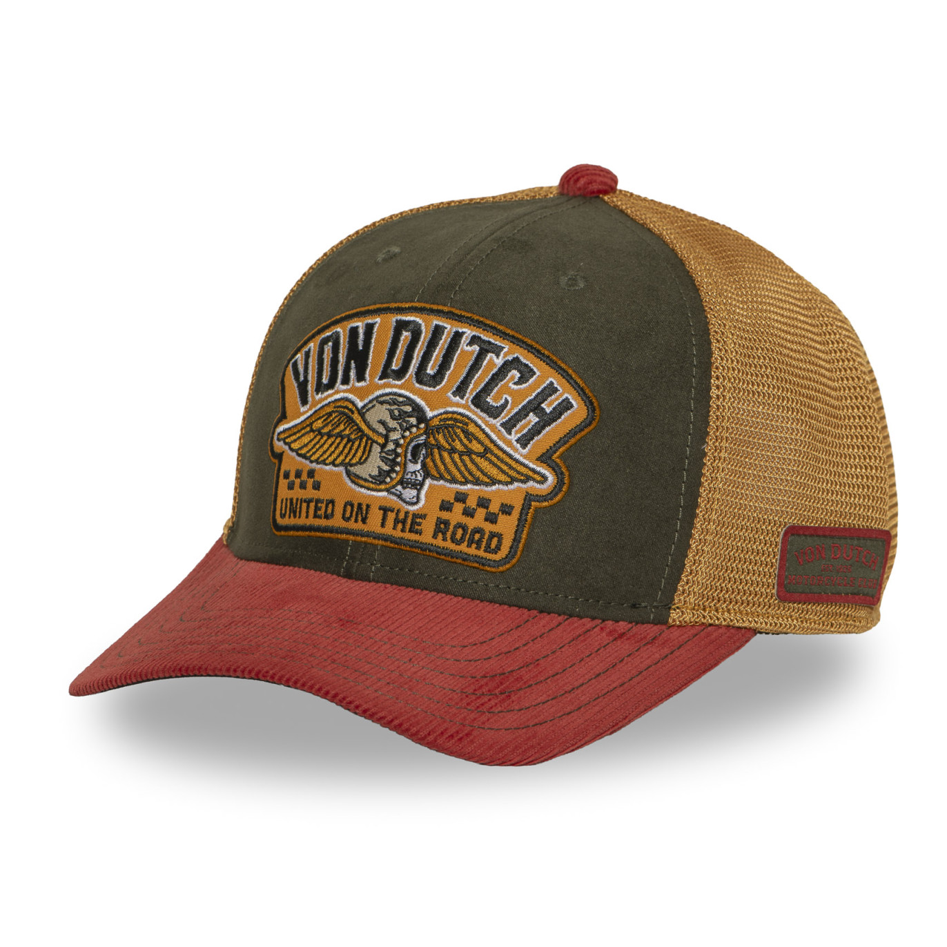 Casquette Vondutch Orange Trucker Snapback en Velours côtelé S-CURVED | Vondutch