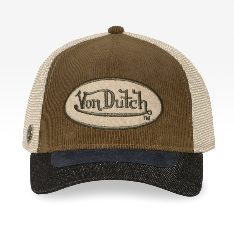 Casquette trucker filet premium avec patch et visière bimatière Shiel
