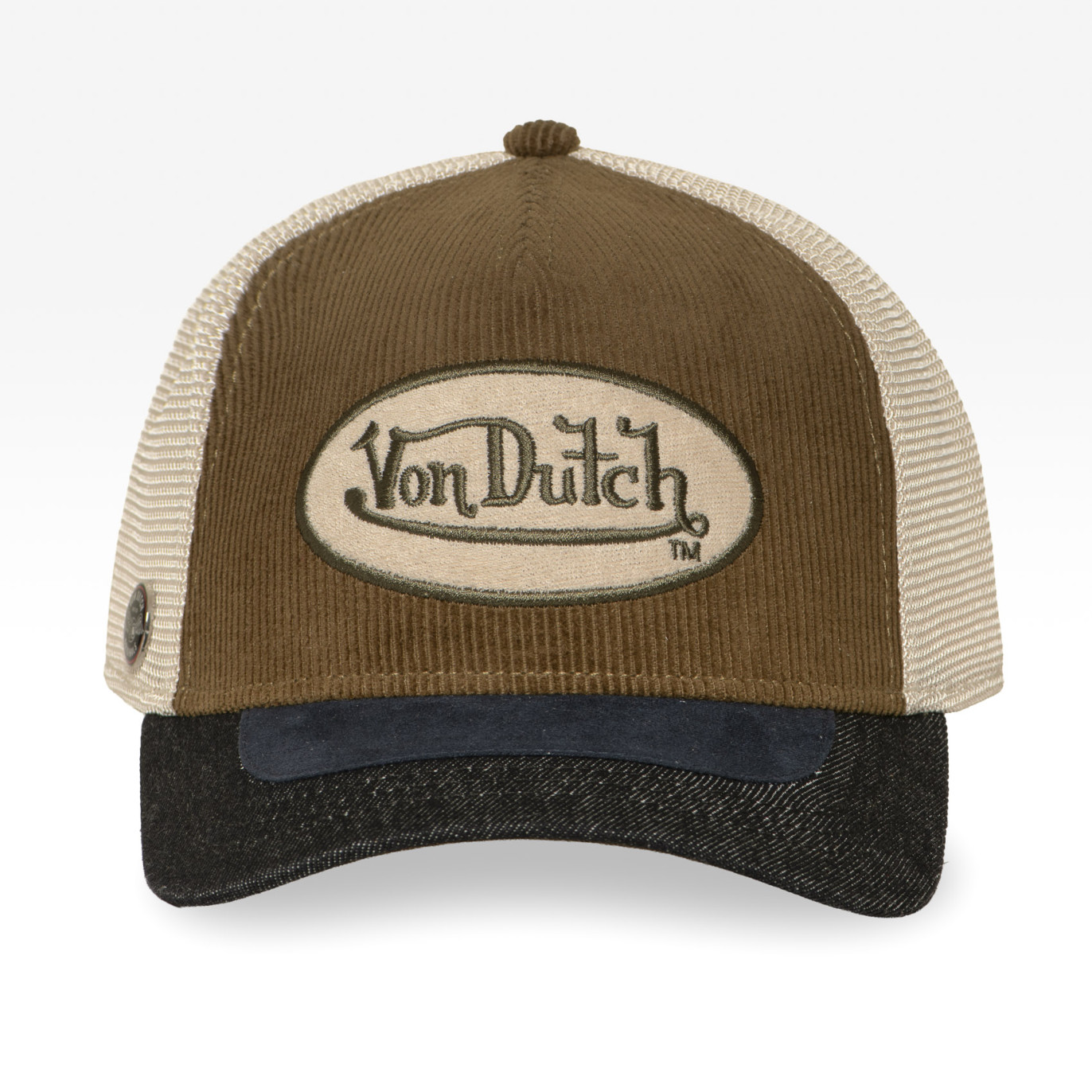 Casquette trucker filet premium avec patch et visière bimatière Shiel