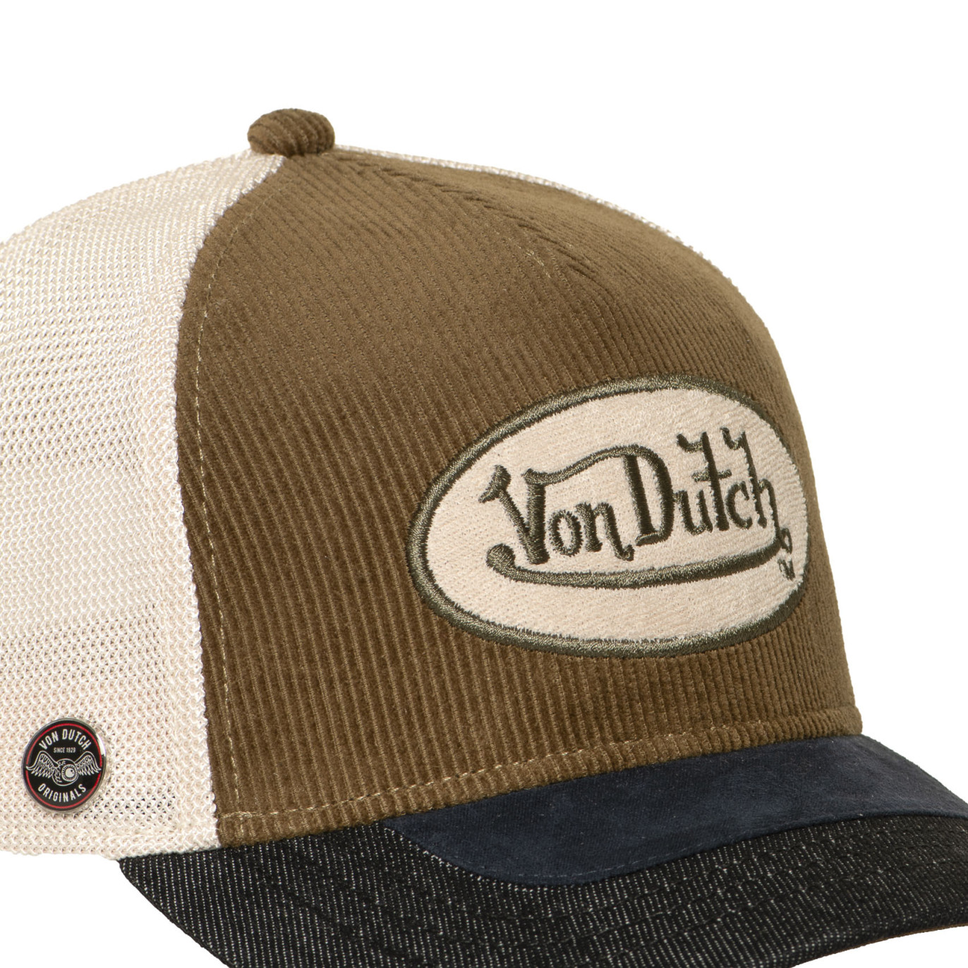 Casquette trucker filet premium avec patch et visière bimatière Shiel