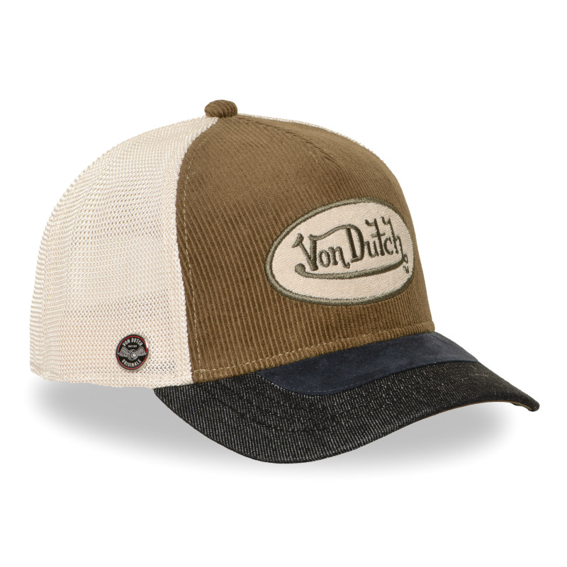 Casquette trucker filet premium avec patch et visière bimatière Shiel