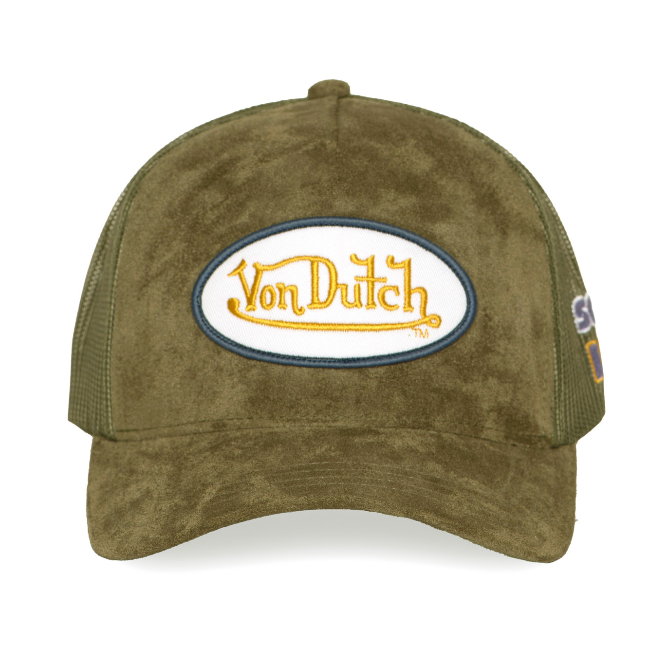 Casquette trucker filet en suédine avec patch Fur Dusty
