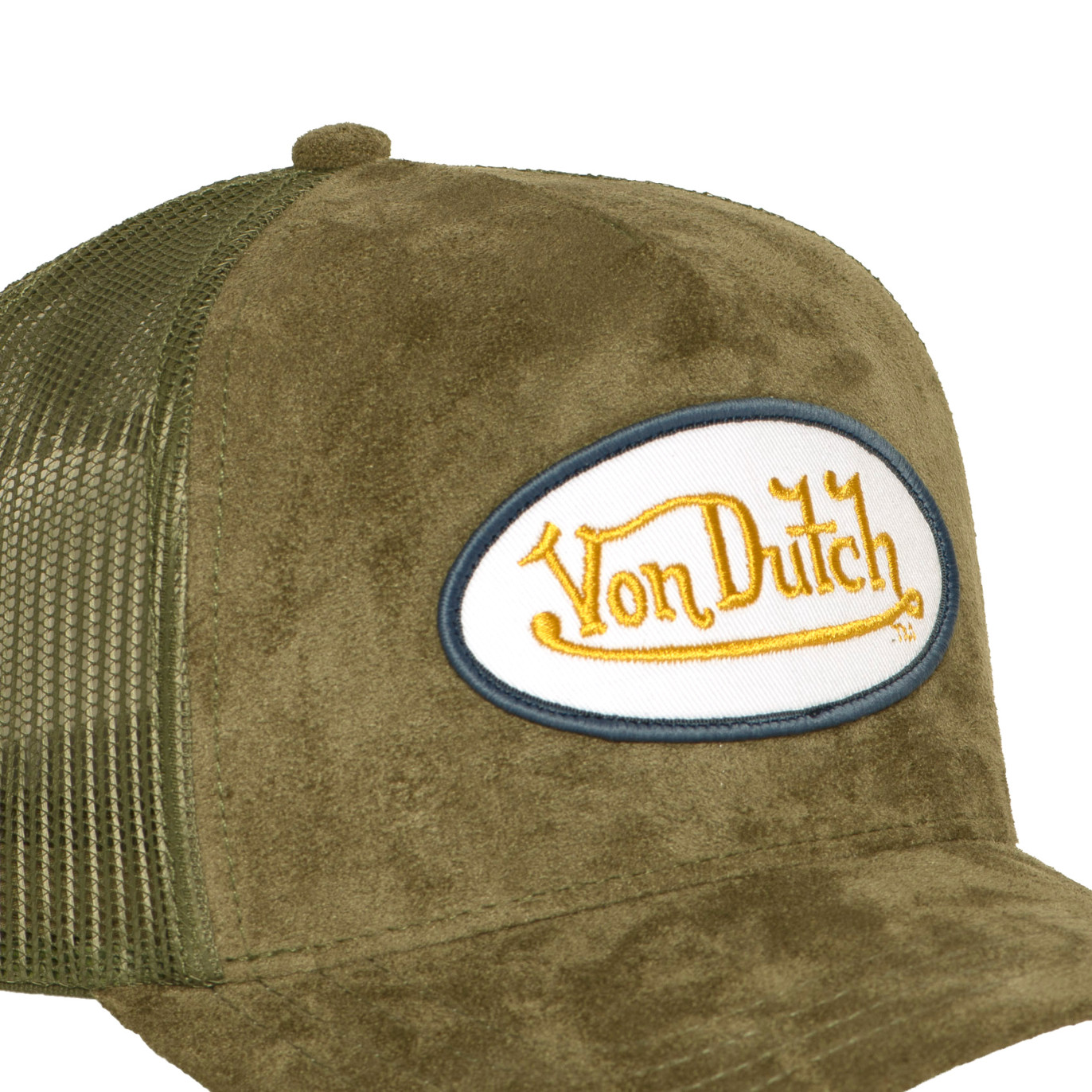 Casquette trucker filet en suédine avec patch Fur Dusty