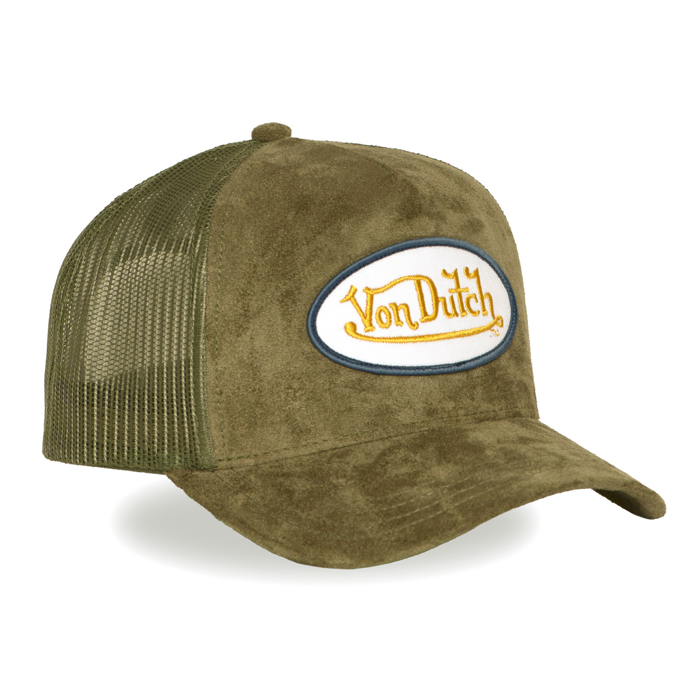 Casquette trucker filet en suédine avec patch Fur Dusty