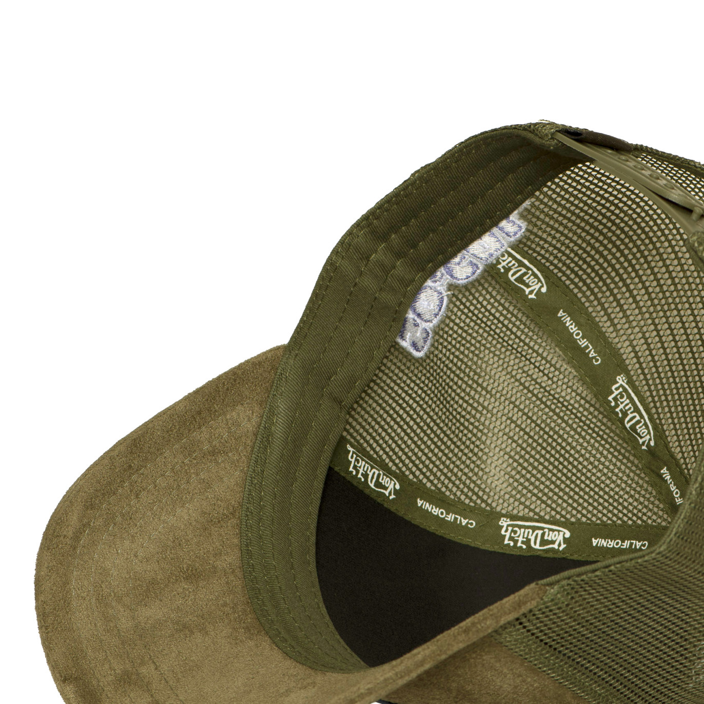Casquette trucker filet en suédine avec patch Fur Dusty