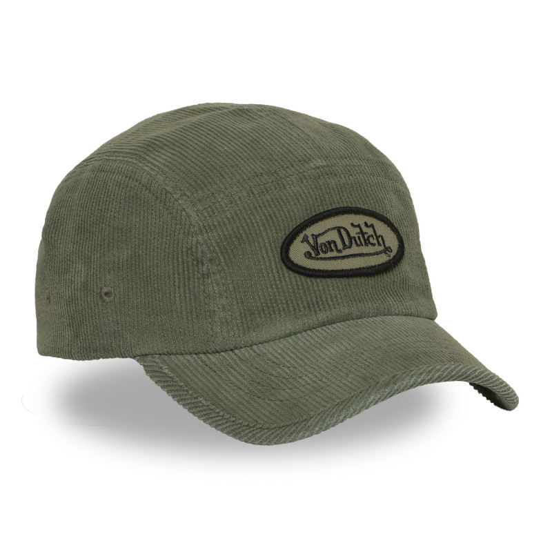 Casquette 5 Panneaux en velours côtelé et écusson Velours