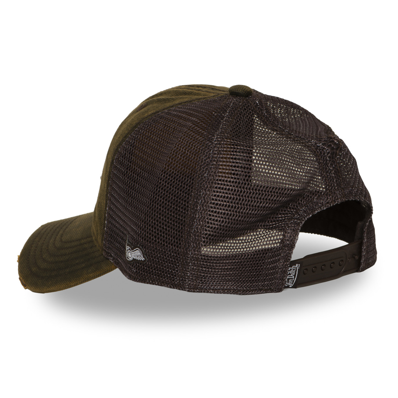 Casquette baseball usée avec filet en coton enduit et écusson Mac