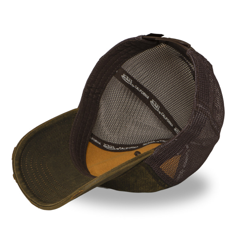 Casquette baseball usée avec filet en coton enduit et écusson Mac