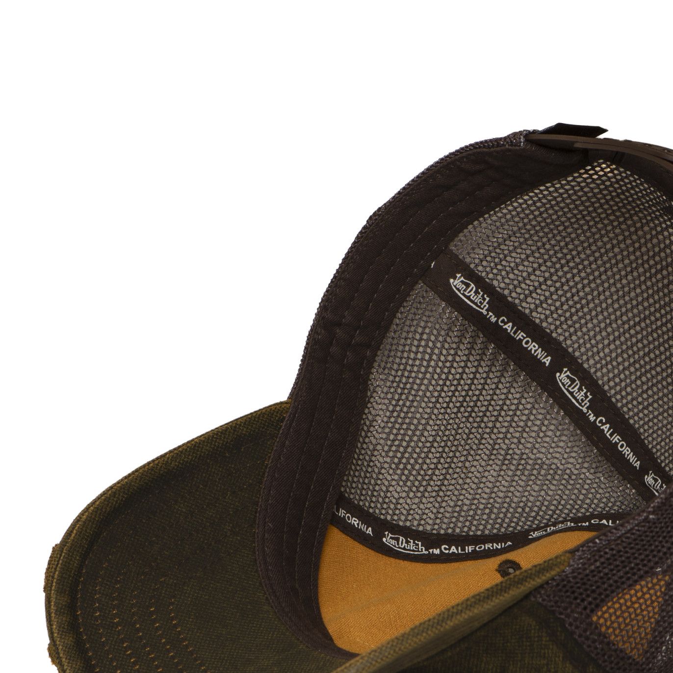 Casquette baseball usée avec filet en coton enduit et écusson Mac
