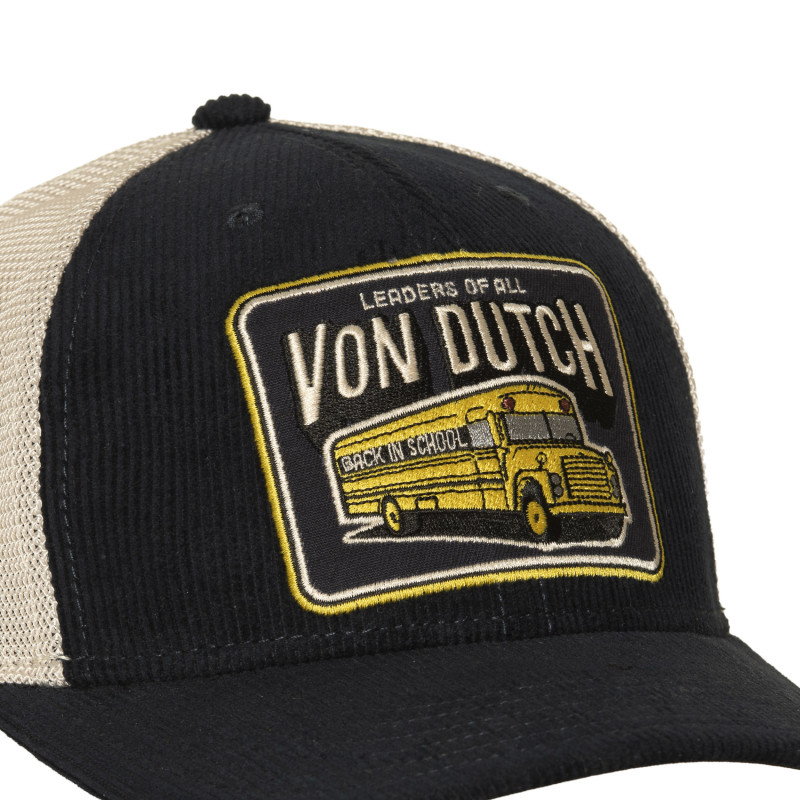 Casquette Vondutch Bleue Trucker Snapback en Velours côtelé S-CURVED | Vondutch