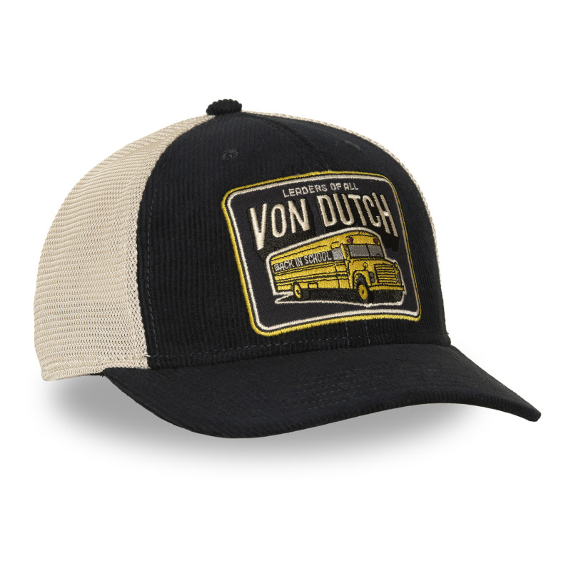 Casquette Vondutch Bleue Trucker Snapback en Velours côtelé S-CURVED | Vondutch