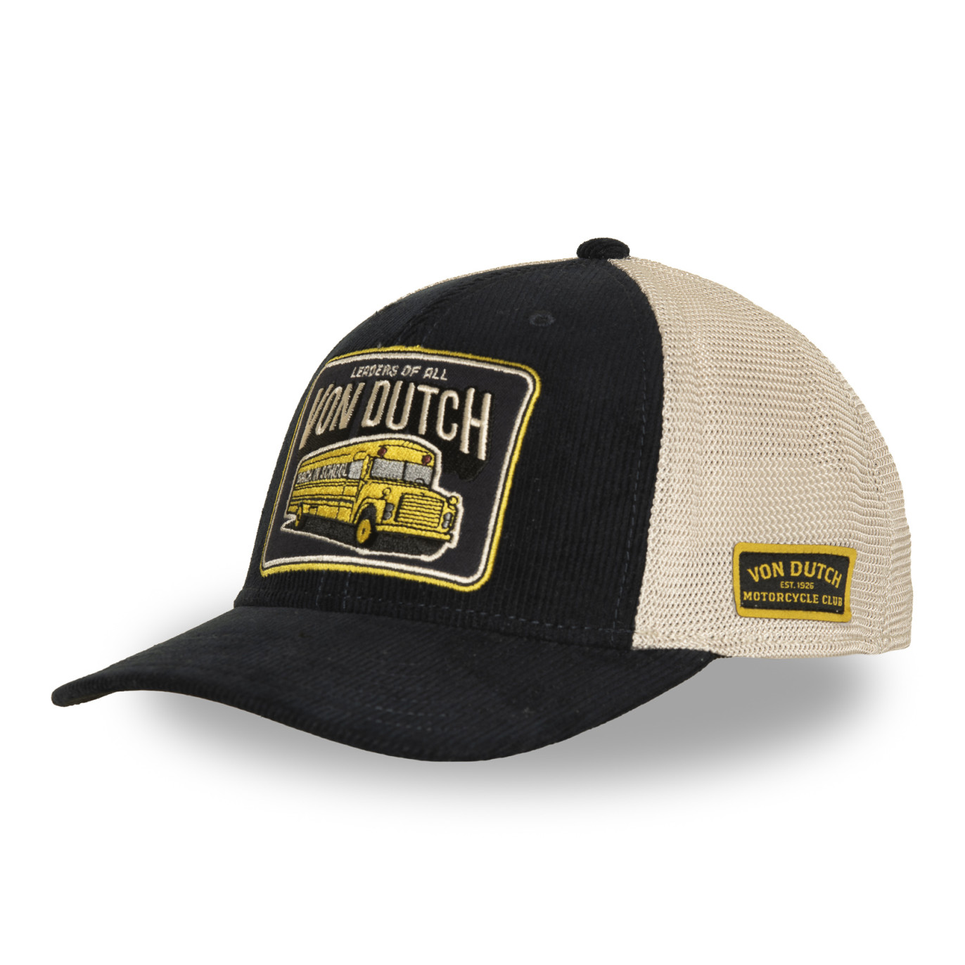 Casquette Vondutch Bleue Trucker Snapback en Velours côtelé S-CURVED | Vondutch