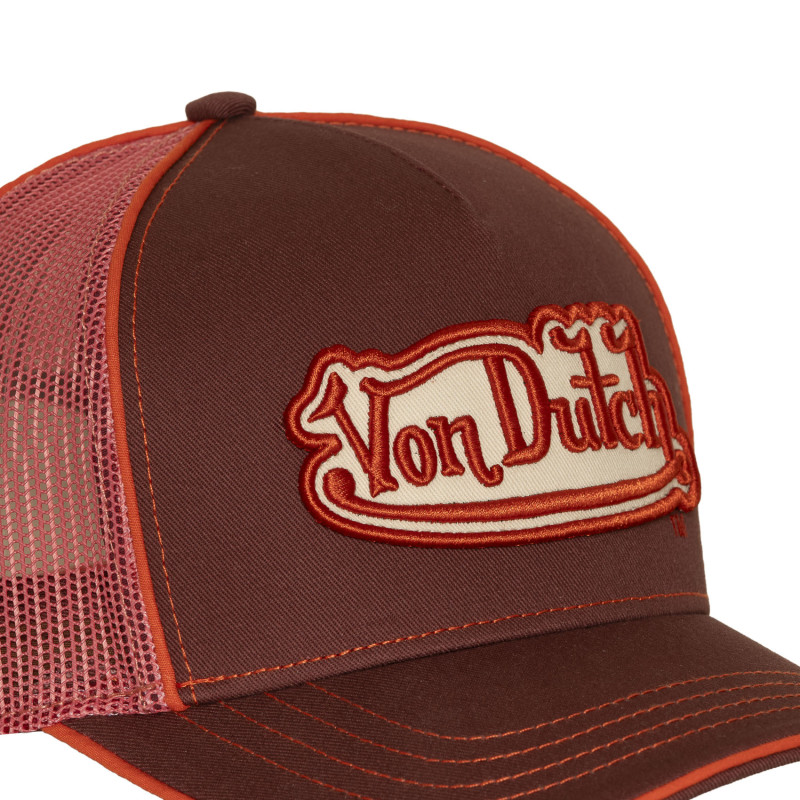 Casquette baseball avec filet et écusson brodé Corail