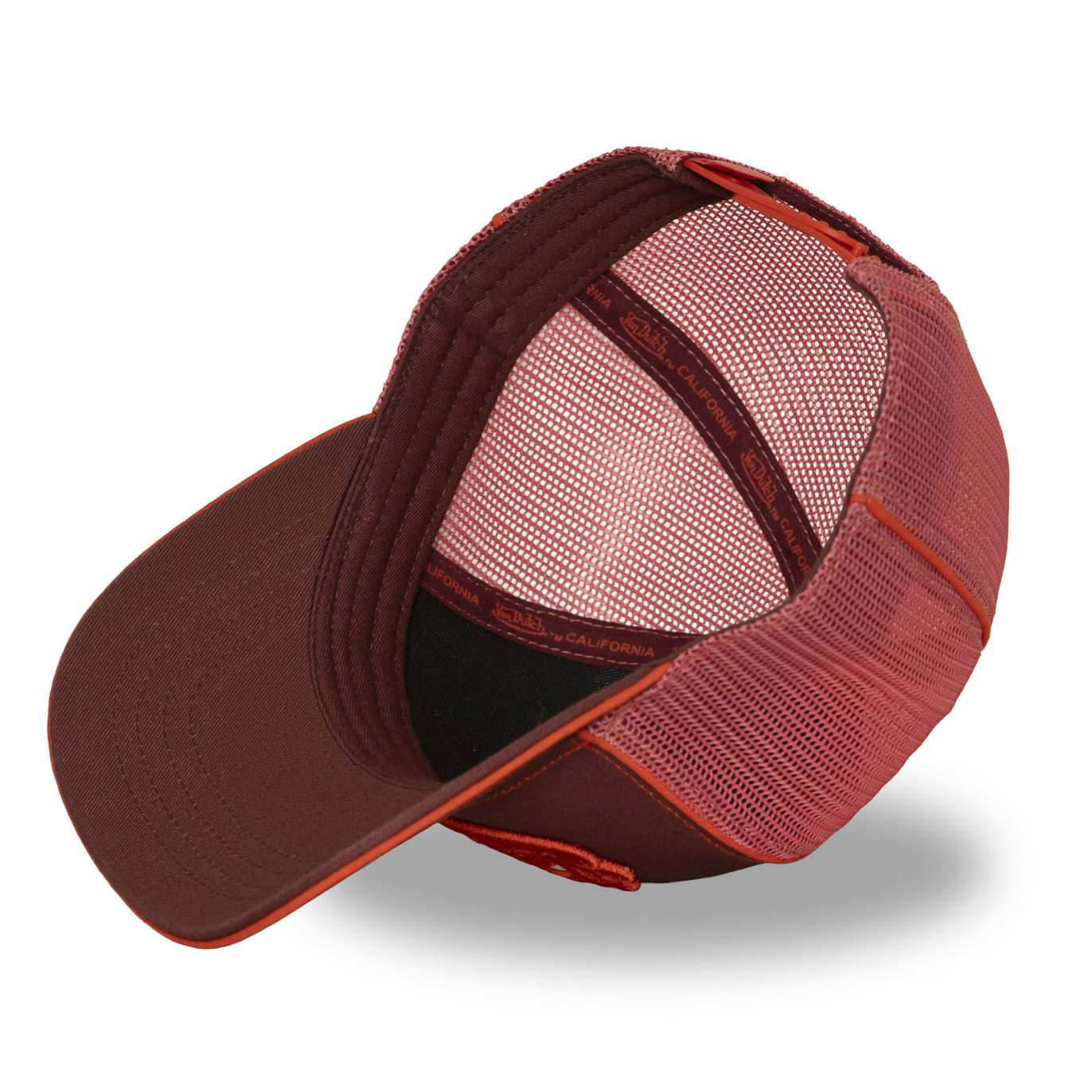 Casquette baseball avec filet et écusson brodé Corail
