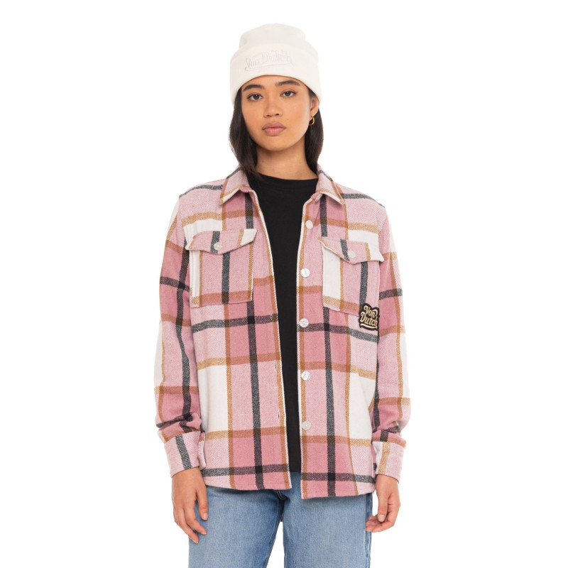 Chemise en Flanelle à carreaux coupe Régular Manches longues Rose LIZA | Vondutch | Von Dutch