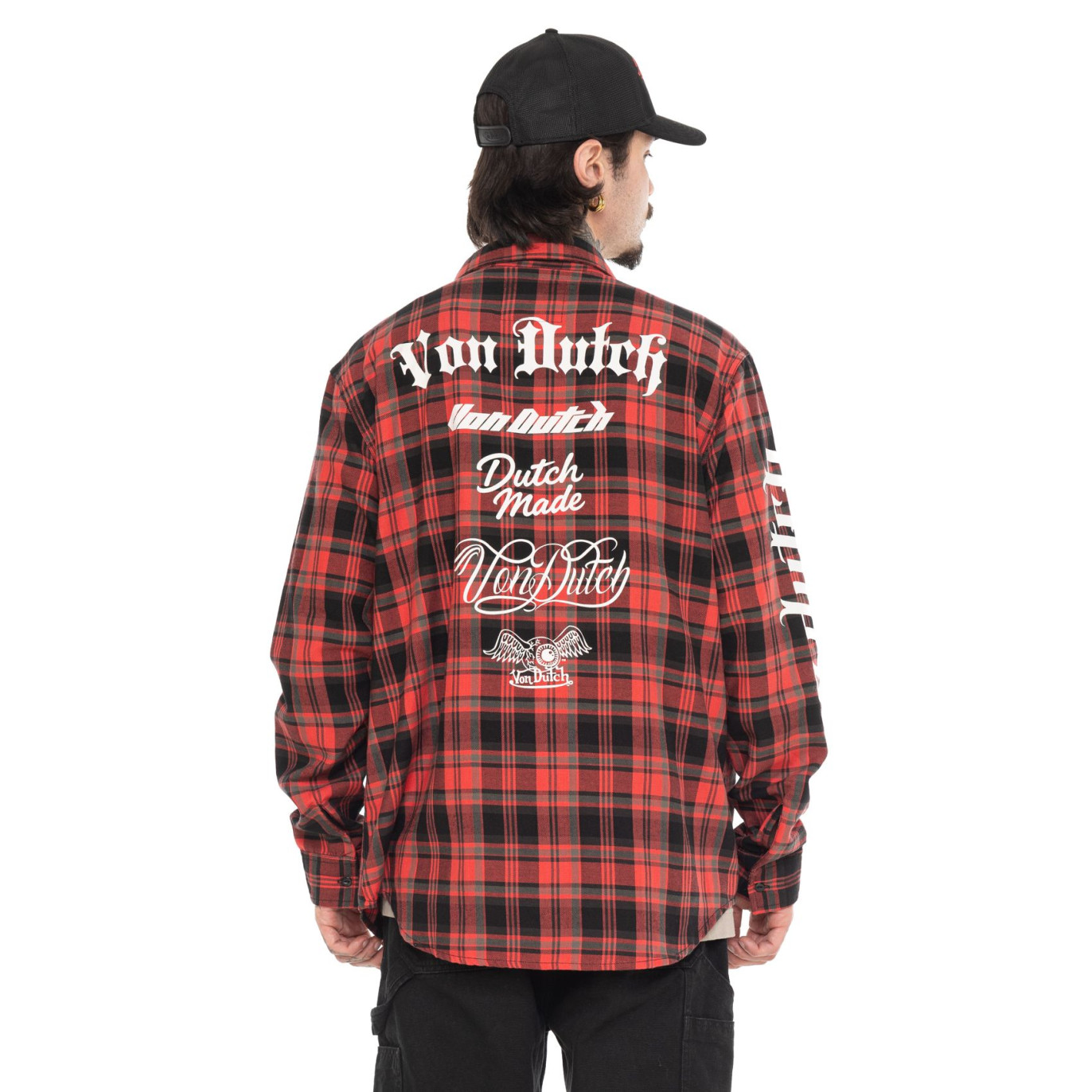 Chemise en Coton à carreaux coupe Régular Manches longues Rouge | homme - Vondutch | Von Dutch
