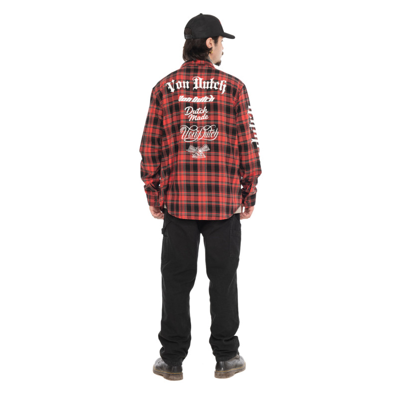 Chemise en Coton à carreaux coupe Régular Manches longues Rouge | homme - Vondutch | Von Dutch