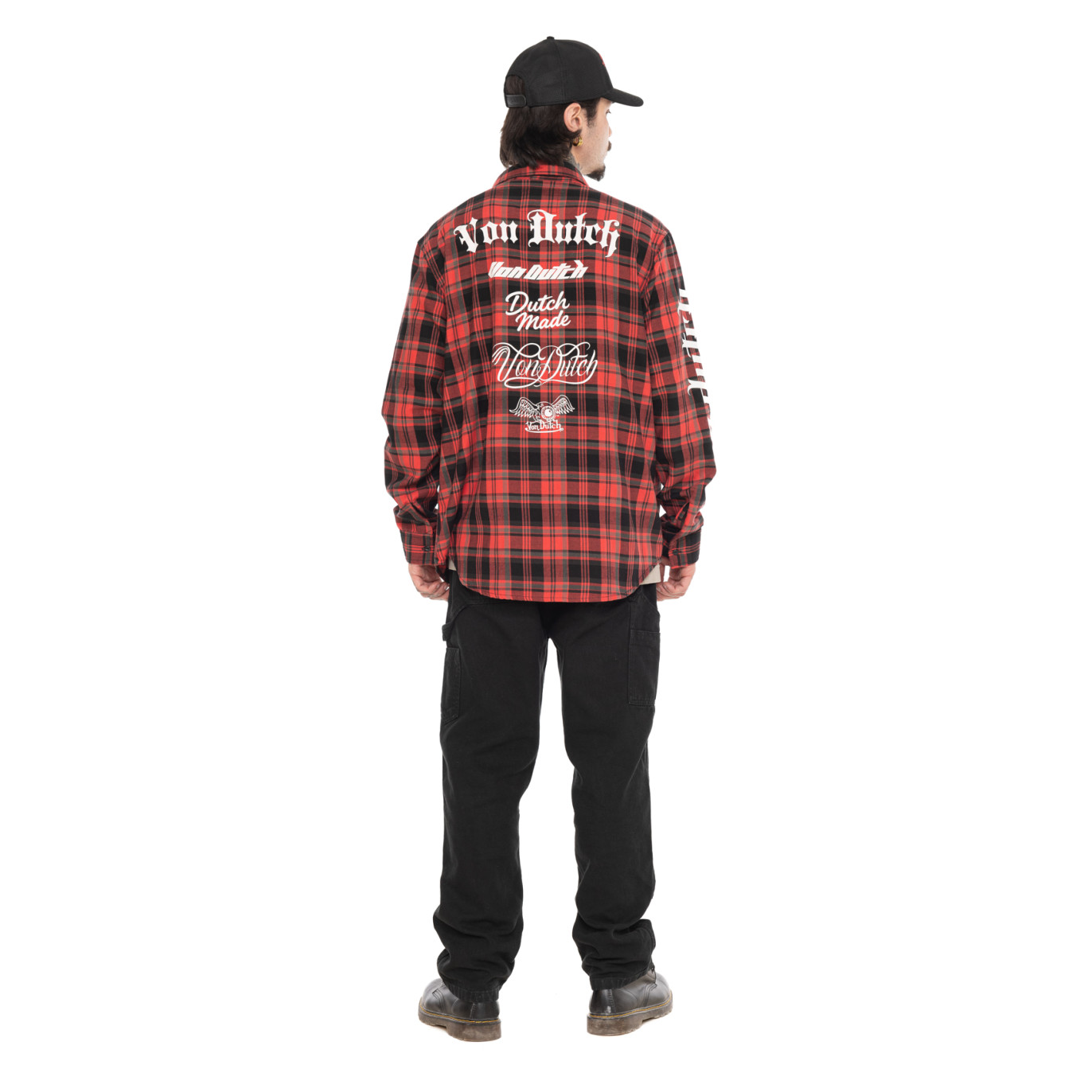Chemise en Coton à carreaux coupe Régular Manches longues Rouge | homme - Vondutch | Von Dutch