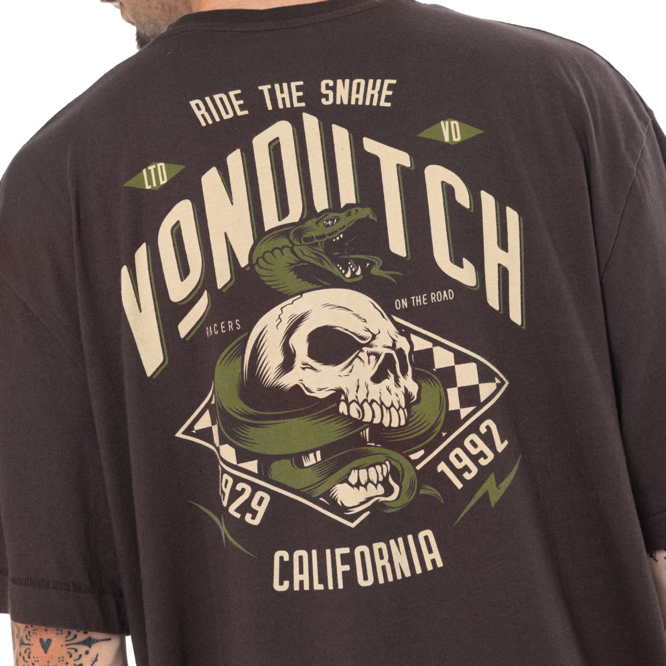 Tee Shirt Marron coupe Oversize Col rond JOSE | Homme - Vondutch | Von Dutch