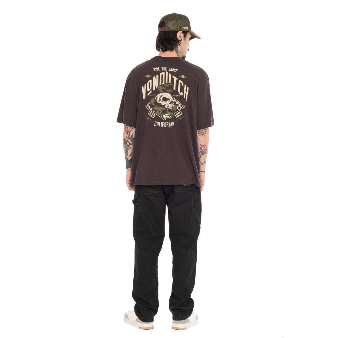 Tee Shirt Marron coupe Oversize Col rond JOSE | Homme - Vondutch | Von Dutch