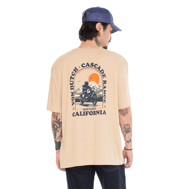 T-shirt homme relax en jersey avec print devant et dos Road