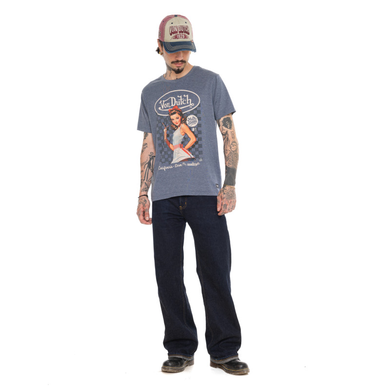 T-shirt homme regular col rond imprimé devant Cream