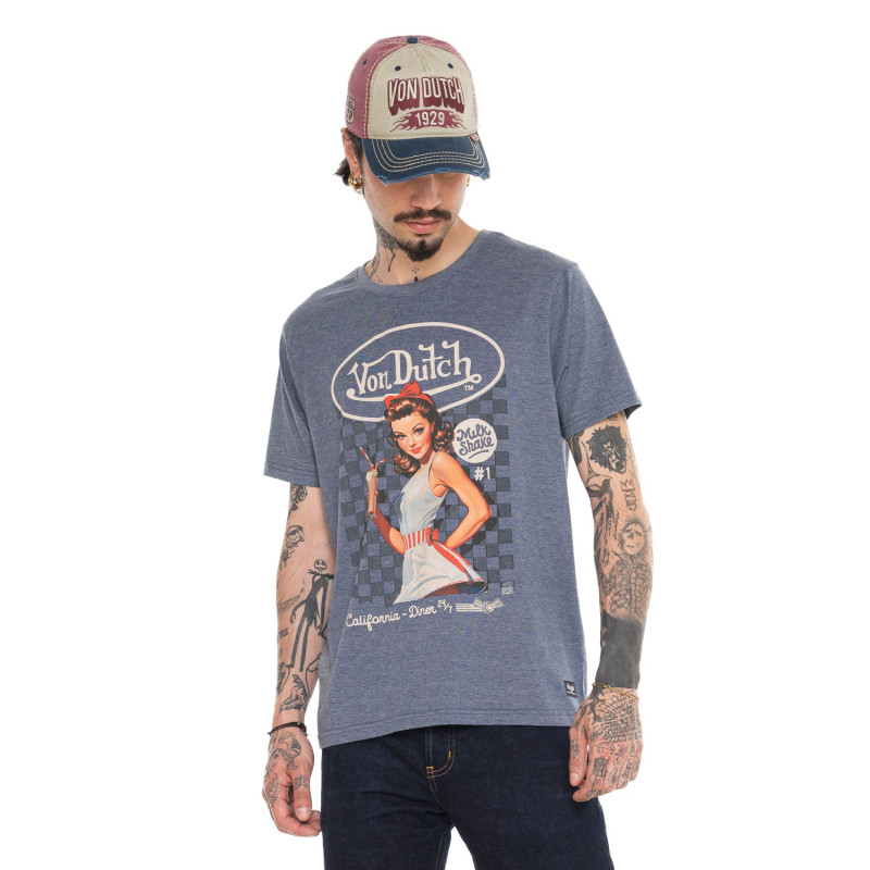 T-shirt homme regular col rond imprimé devant Cream