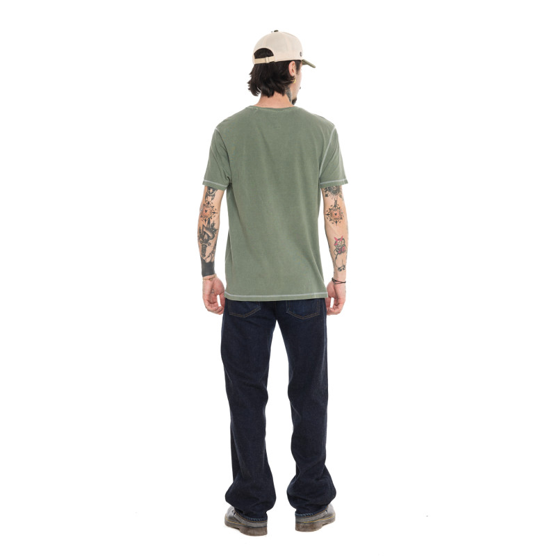 T-shirt homme regular col rond maille piquée et print devant Flesh