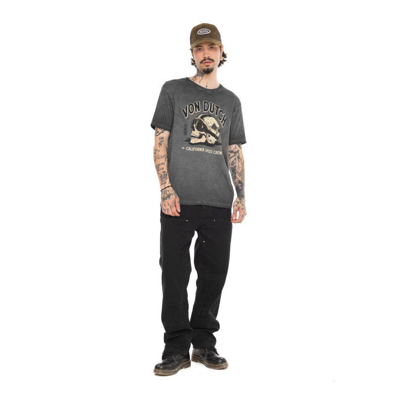 T-shirt homme regular heavy wash en jersey print devant Gary