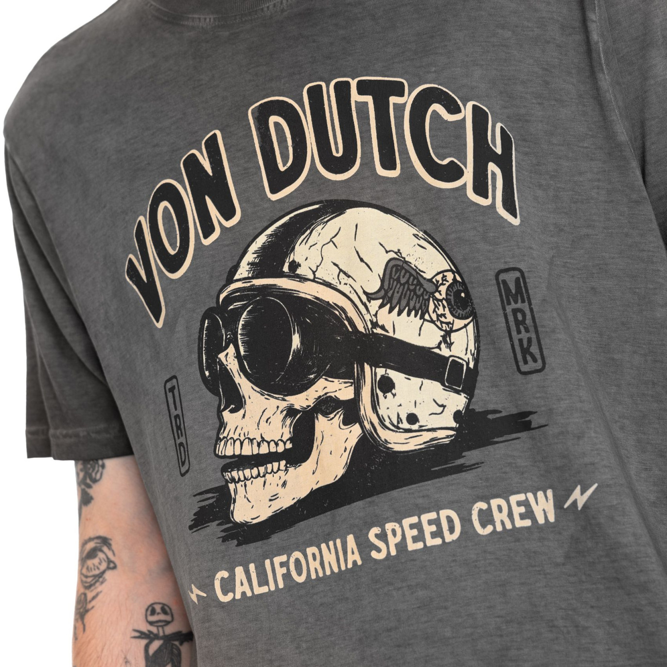 T-shirt homme regular heavy wash en jersey print devant Gary