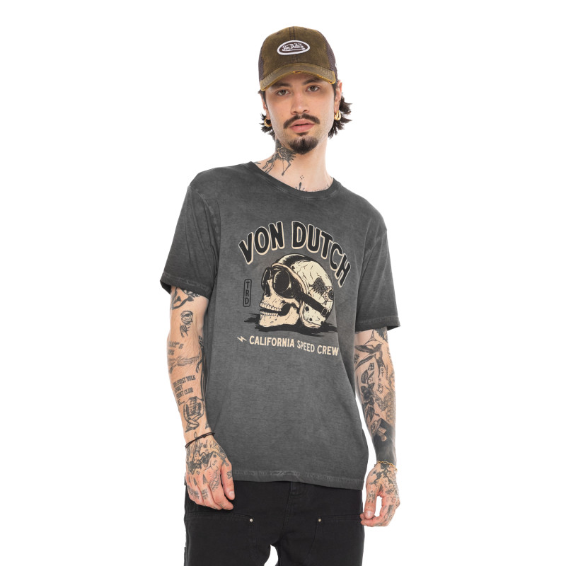 T-shirt homme regular heavy wash en jersey print devant Gary